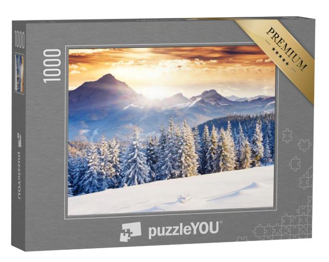 Puzzel 1000 stukjes „Fantastisch winterlandschap met dramatische lucht“