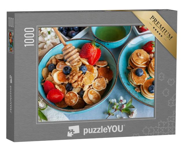 Puzzel 1000 stukjes „Poffertjes, kleine Nederlandse pannenkoeken“