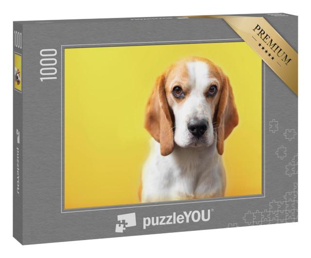 Puzzle 1000 Teile „Porträt eines süßen, liebenswerten Beagles“