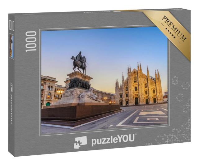 Puzzle 100 Teile „Mailänder Dom (Milan Duomo) bei Sonnenaufgang, Mailand (Milano), Italien“