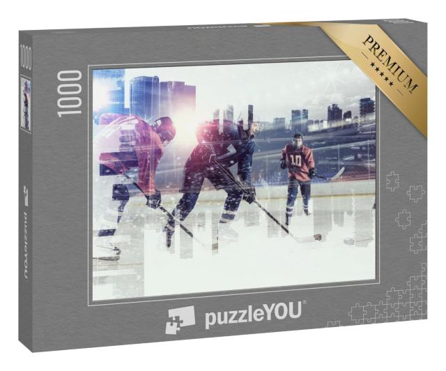 Puzzle 1000 Teile „Eishockeyspieler auf dem Eis“