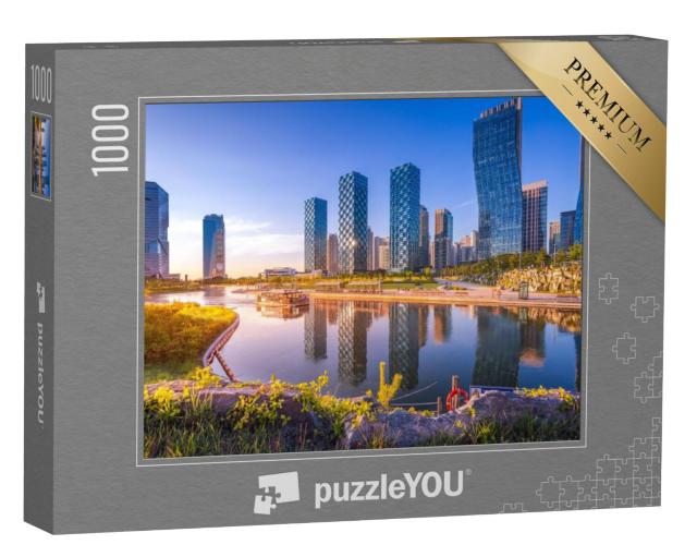 Puzzel 1000 stukjes „Centraal Park in Songdo, Seoel“