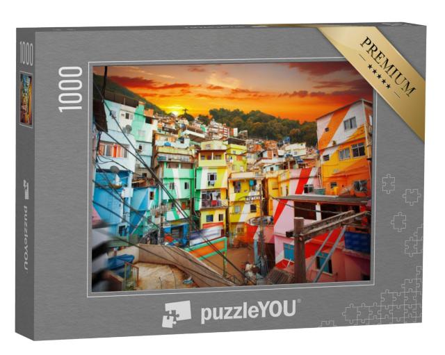 Puzzel 1000 stukjes „Rio de Janeiro, centrum en favela, Brazilië“