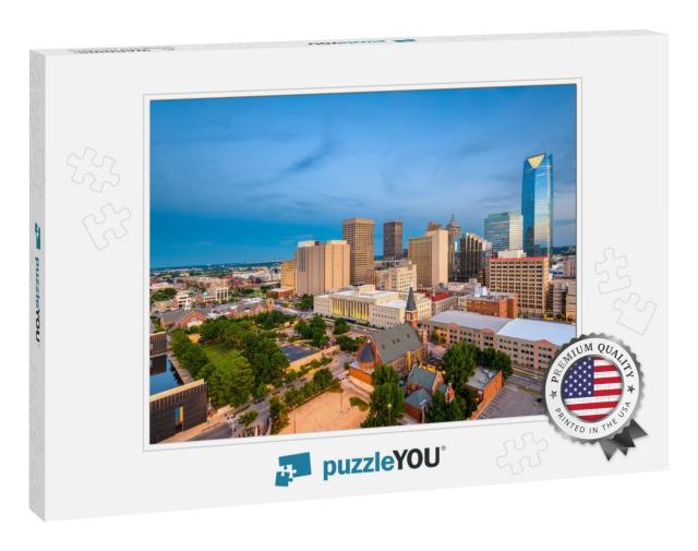 Oklahoma City, Oklahoma, USA Downtown Skyline At Twilight... Jigsaw Puzzle