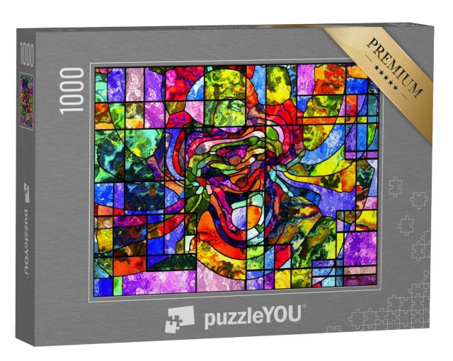 Puzzel 1000 stukjes „Gebrandschilderd glas: spiritualiteit, fantasie, creativiteit en kunst“