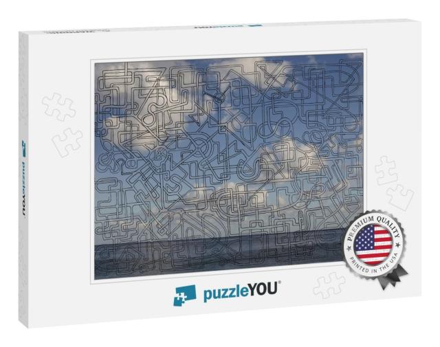Background with Photo of Cloudy Sky with a Maze Pattern... Jigsaw Puzzle