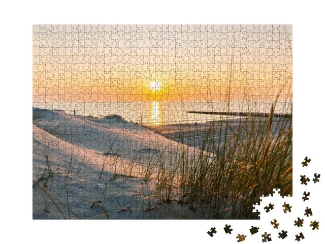 Puzzle 1000 Teile „Sonnenuntergang am Ostseestrand“