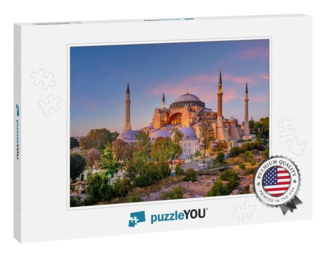 Beautiful View on Hagia Sophia in Istanbul, Turkey from T... Jigsaw Puzzle