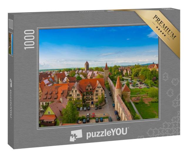 Puzzle 1000 Teile „Rothenburg ob der Tauber von oben, Deutschland“