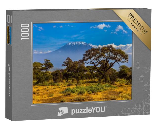 Puzzel 1000 stukjes „Besneeuwde top van Kilimanjaro in de Afrikaanse savanne“