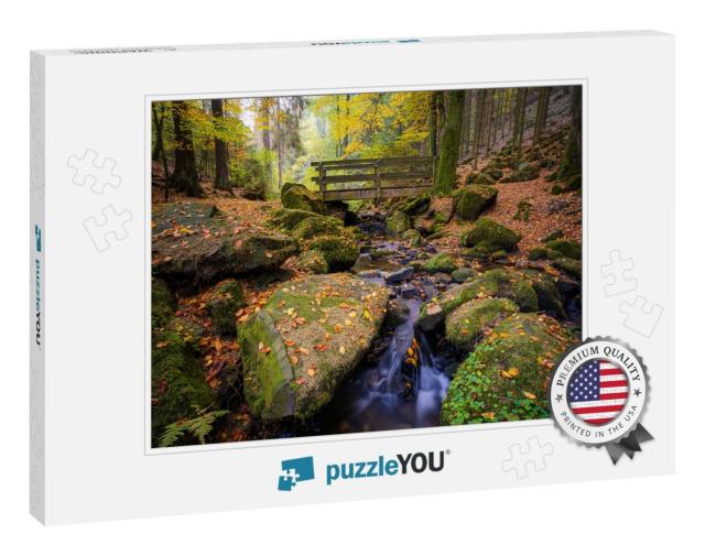The Silberbachtal in Autumn in the Teutoburger Wald, Horn... Jigsaw Puzzle