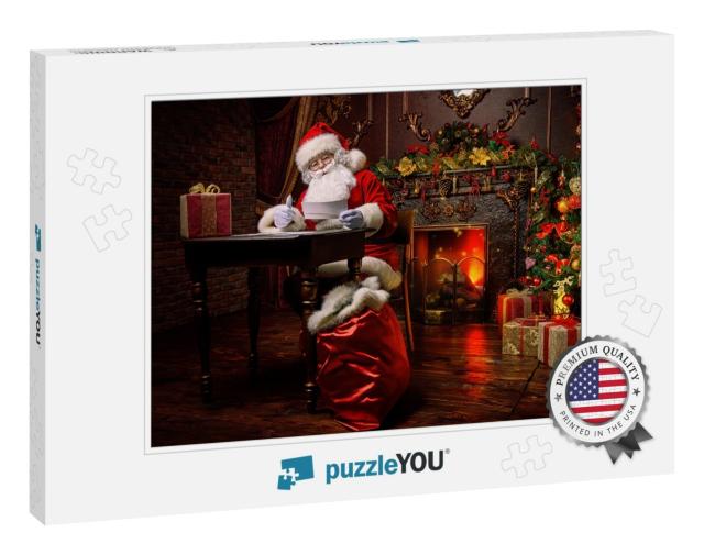 Santa Claus is Preparing for Christmas, He is Reading Chi... Jigsaw Puzzle