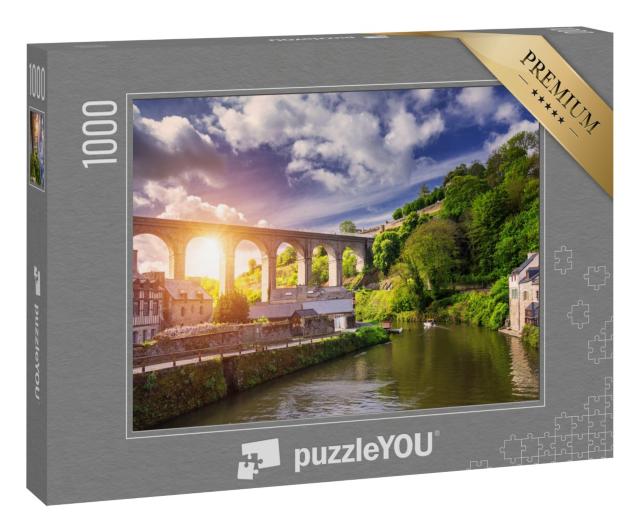 Puzzle 1000 Teile „Hafen von Dinan an der Mündung der Rance, Bretagne, Frankreich“