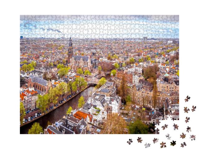 Puzzle 1000 Teile „Luftaufnahme von Amsterdam, Niederlande“