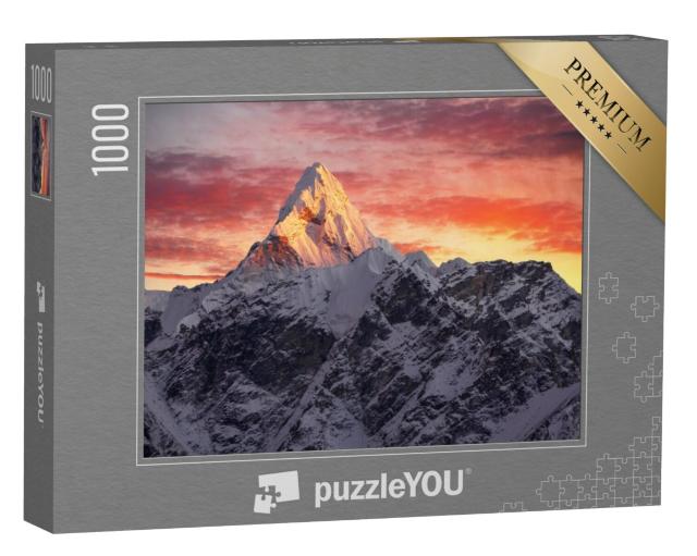 Puzzel 1000 stukjes „Ama Dablam top bij zonsondergang, Nepal, Himalaya“