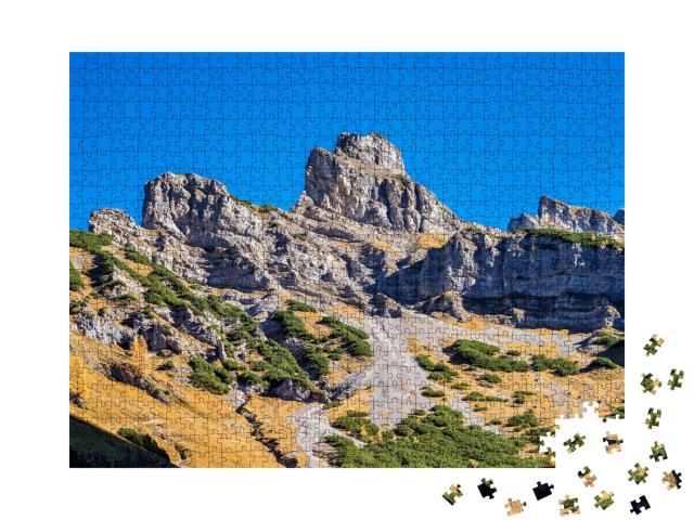 Puzzle 1000 Teile „Ahornbäume am Ahornboden, Karwendelgebirge, Tirol, Österreich“