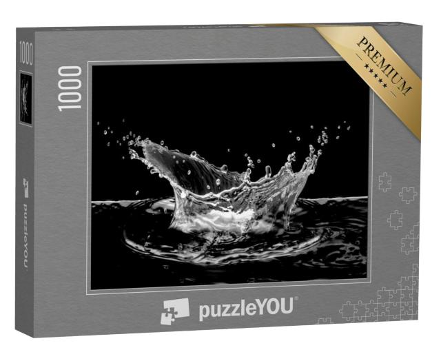 Puzzel 1000 stukjes „Waterspetters in zwart-wit“