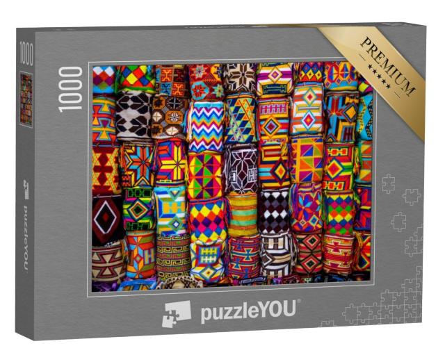 Puzzel 1000 stukjes „Kleurrijke Colombiaanse mochilas“