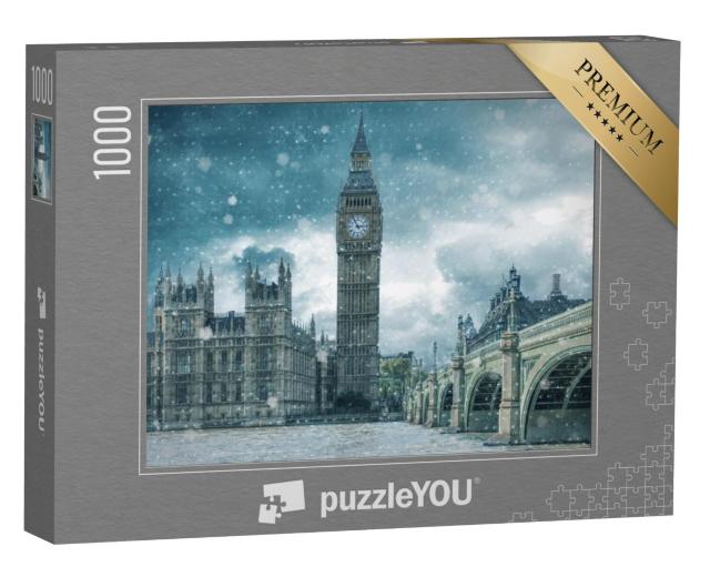 Puzzel 1000 stukjes „Big Ben en Westminster in winters Londen“