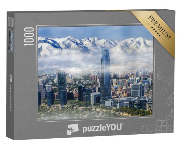 Puzzel 1000 stukjes „Wolkenkrabbers van Santiago, Chili“