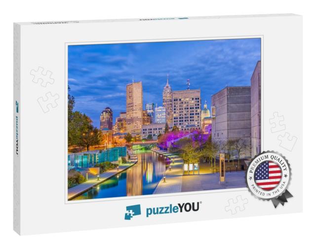 Indianapolis, Indiana, USA Skyline on the Canal Walk... Jigsaw Puzzle