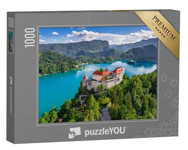 Puzzel 1000 stukjes „Kasteel van Bled en het meer van Bled, Slovenië“