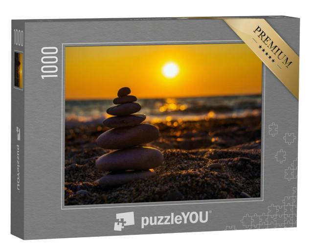 Puzzel 1000 stukjes „Zenstenen op het strand“