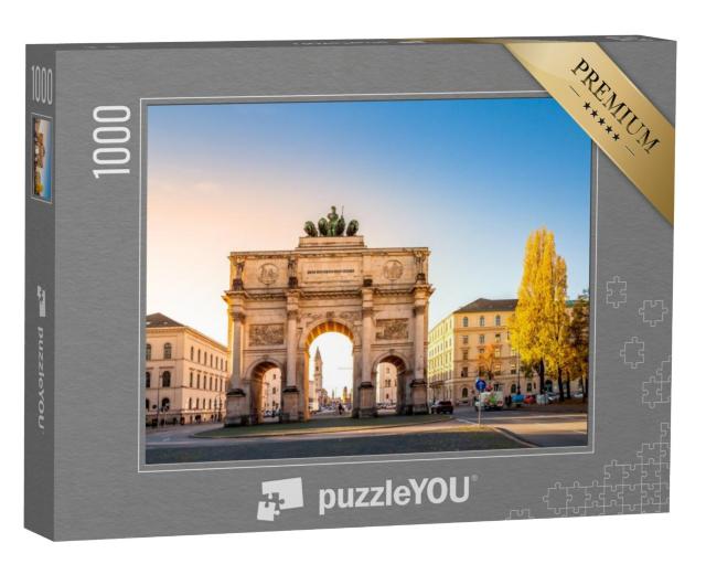 Puzzel 1000 stukjes „De Overwinningspoort: een bezienswaardigheid van München, Beieren“