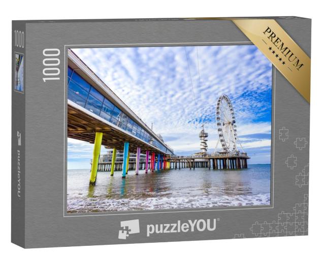 Puzzel 1000 stukjes „Scheveningen strand, De Pier strand en boulevard in Den Haag“