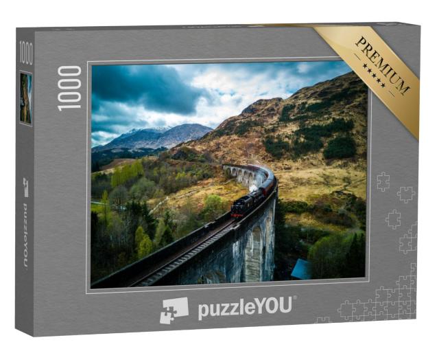 Puzzel 1000 stukjes „Stoomtrein op het beroemde Glenfinnan Viaduct, Schotland“