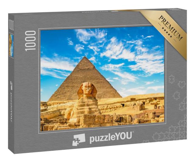 Puzzle 100 Teile „Die Sphinx und Pyramide, Kairo, Ägypten“