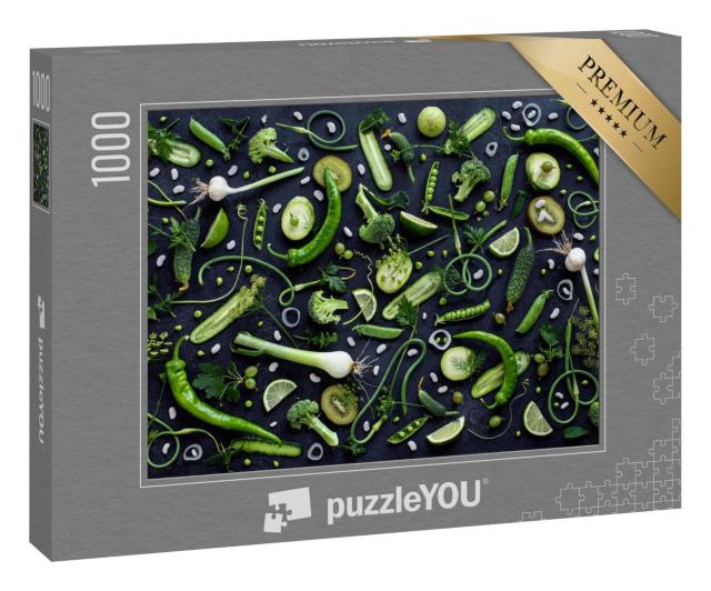 Puzzle 1000 Teile „Arrangement aus frischem grünen Obst und Gemüse“