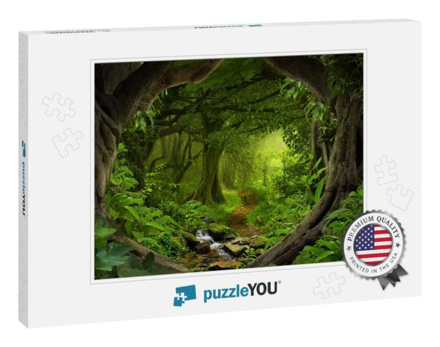 Deep Tropical Jungles with River in Southeast Asia... Jigsaw Puzzle
