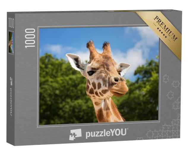 Puzzel 1000 stukjes „Nieuwsgierige giraffe“