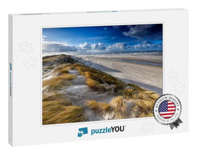View from Sand Dune on North Sea Coast, Texel, Netherland... Jigsaw Puzzle