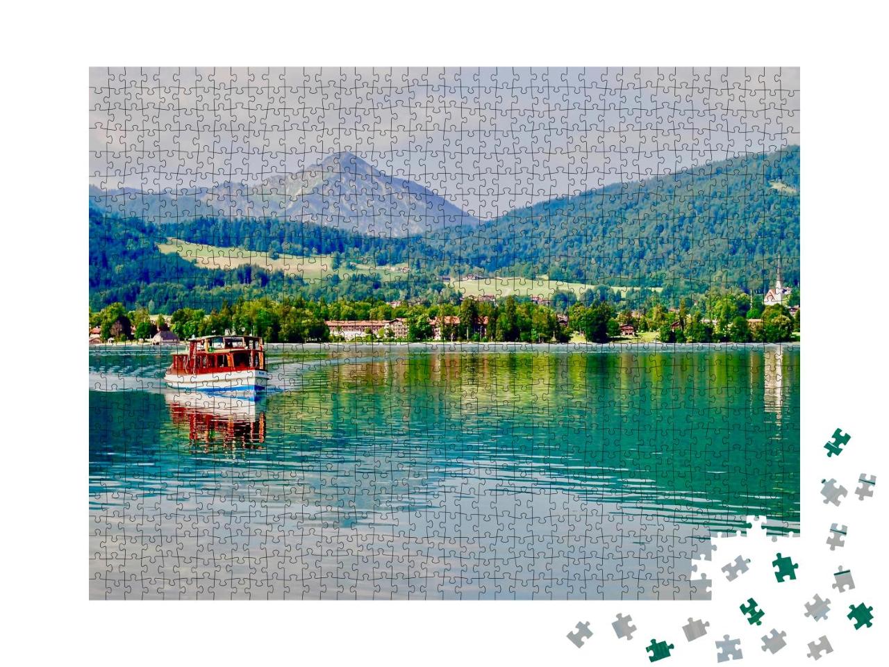 Puzzle 1000 Teile „Malerischer Tegernsee in Bayern, Deutschland“