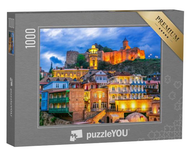 Puzzel 1000 stukjes „Oude stad van Tbilisi, Georgië na zonsondergang“