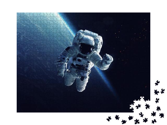 Puzzle 1000 Teile „Astronaut beim Weltraumspaziergang“