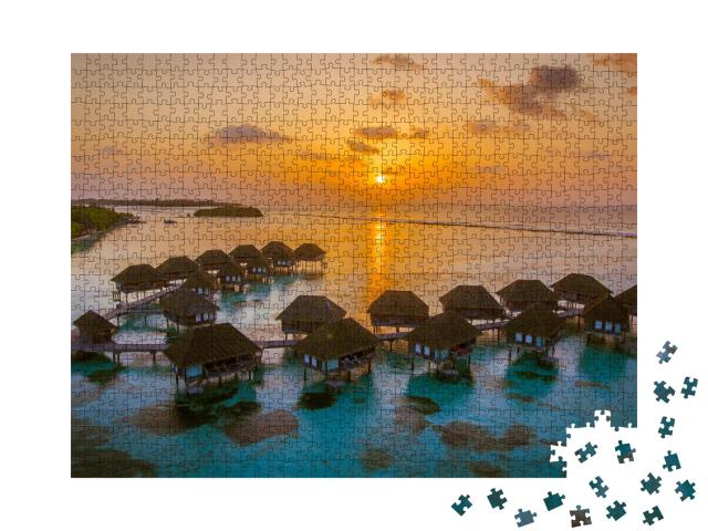Puzzle 1000 Teile „Paradiesische Abendstimmung, Malediven“