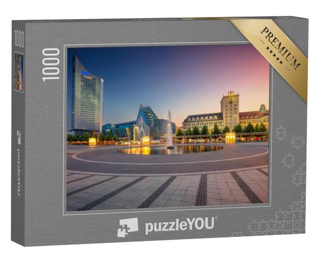 Puzzel 1000 stukjes „Leipzig bij zonsondergang, Duitsland“