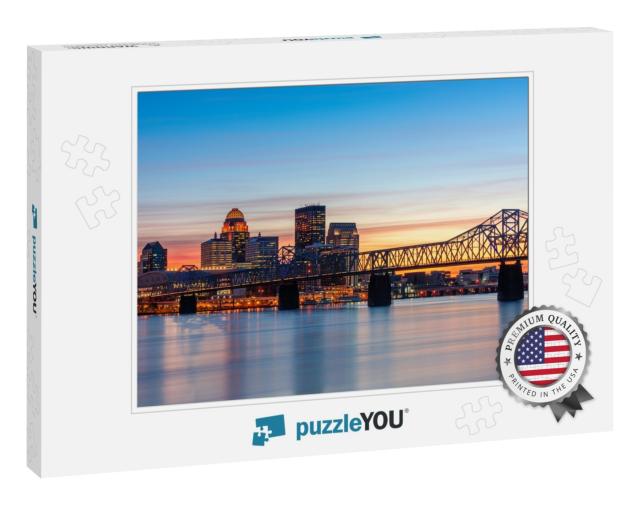 Louisville, Kentucky, USA Skyline on the River At Dusk... Jigsaw Puzzle