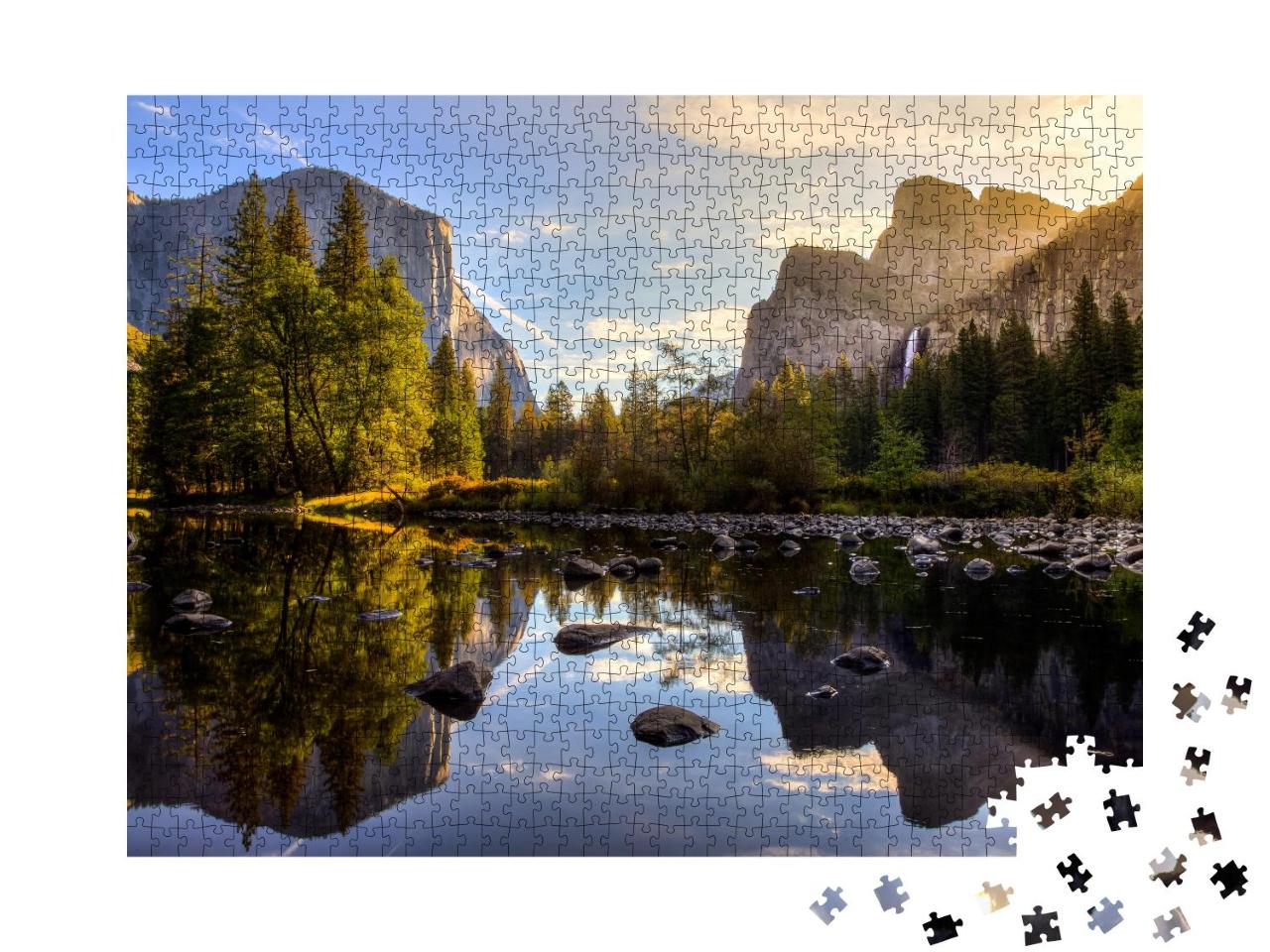 Puzzle 1000 Teile „Sonnenaufgang im Yosemite Valley, Yosemite National Park, Kalifornien“