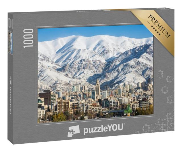 Puzzle 1000 Teile „Teheran und Alborz-Gebirge im Winter, Iran“