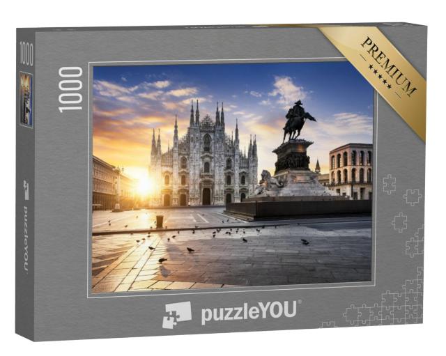 Puzzel 1000 stukjes „Duomo bij zonsopgang, Milaan, Europa“