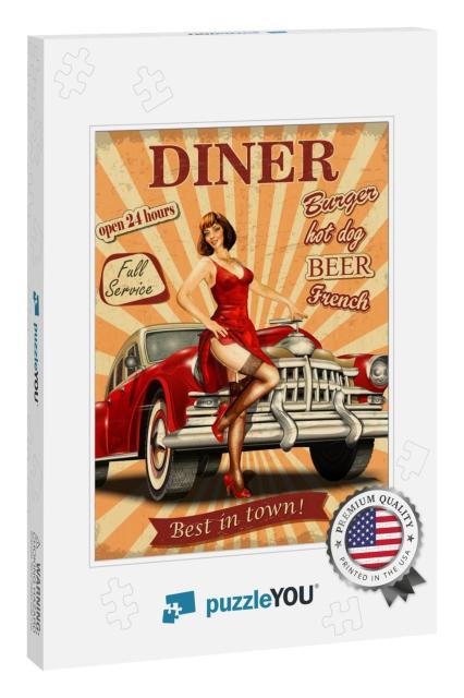 Diner Vintage Poster... Jigsaw Puzzle