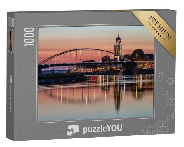 Puzzel 1000 stukjes „Deventer Brug bij zonsondergang“