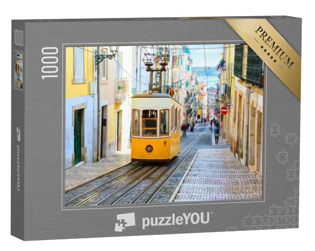 Puzzel 1000 stukjes „Tram op een heuvel in de stad Lissabon, Portugal“