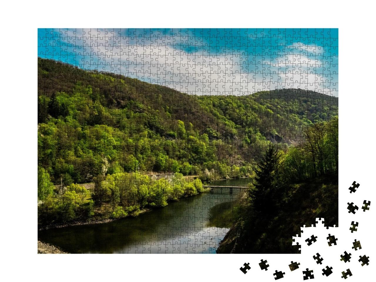 Puzzle 1000 Teile „Natur am Edersee in Hessen, Deutschland“