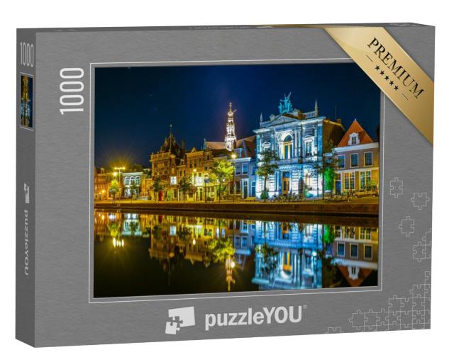 Puzzel 1000 stukjes „Teylers Museum bij nacht in de stad Haarlem“