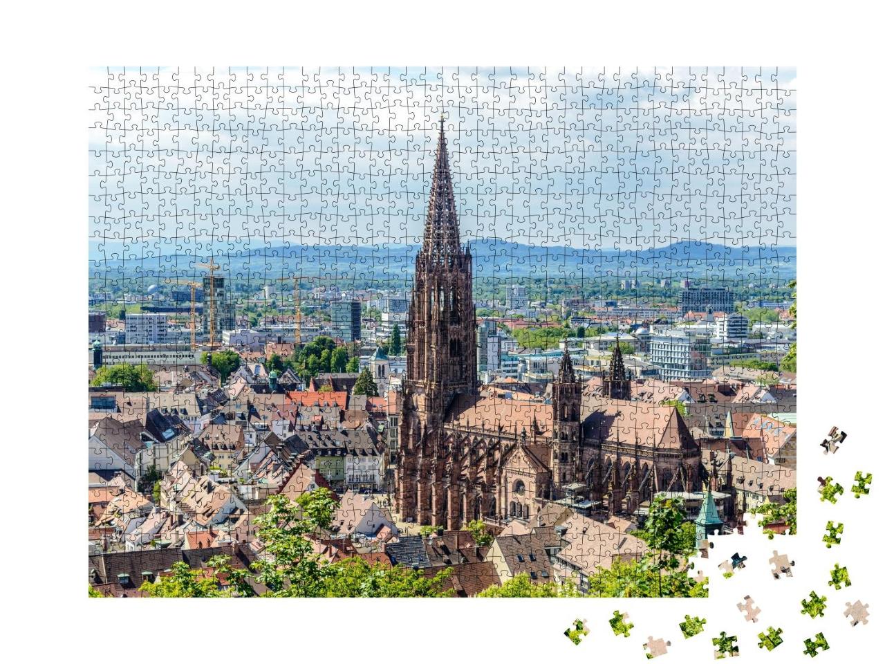 Puzzle 1000 Teile „Freiburg im Breisgau mit Freiburger Münster“
